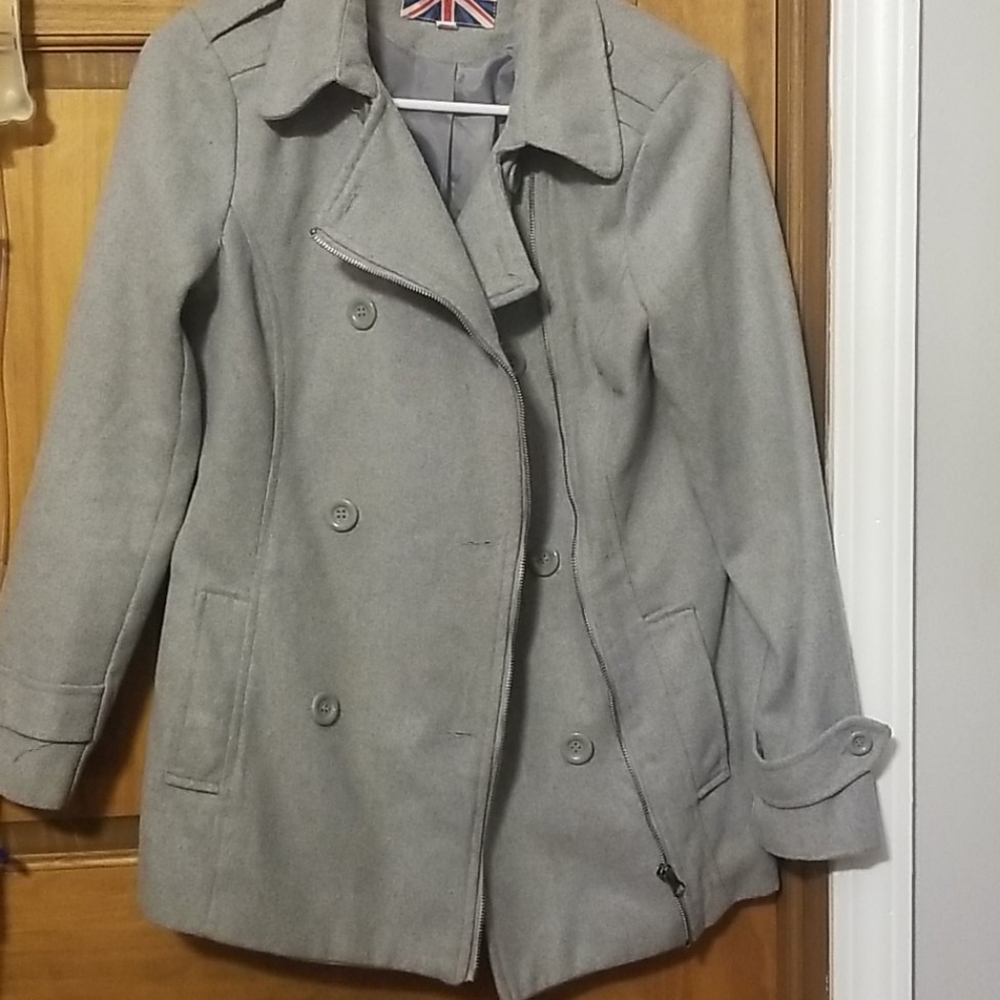 Grey miss London peacoat